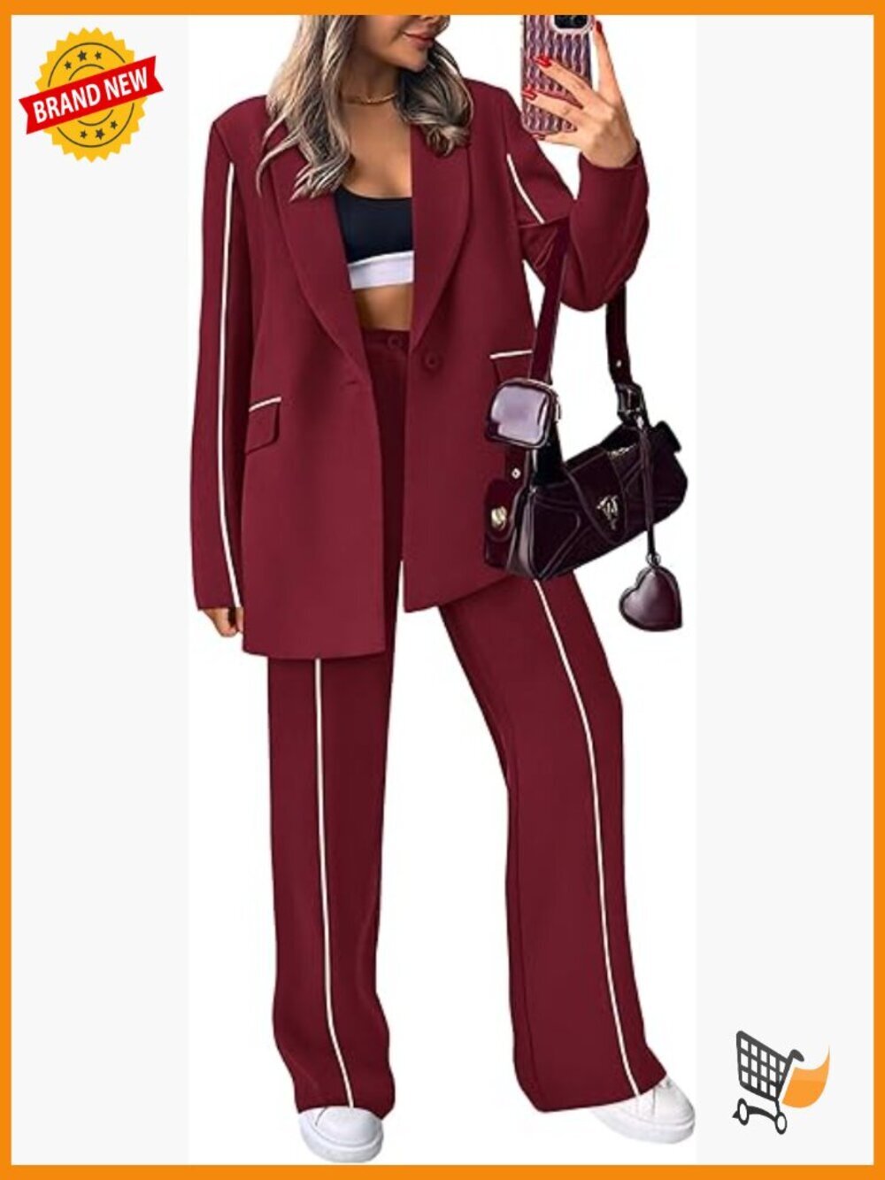 2pc Blazer & Wide Leg Pantsuit Set Business Casual Oversized Work Outfit